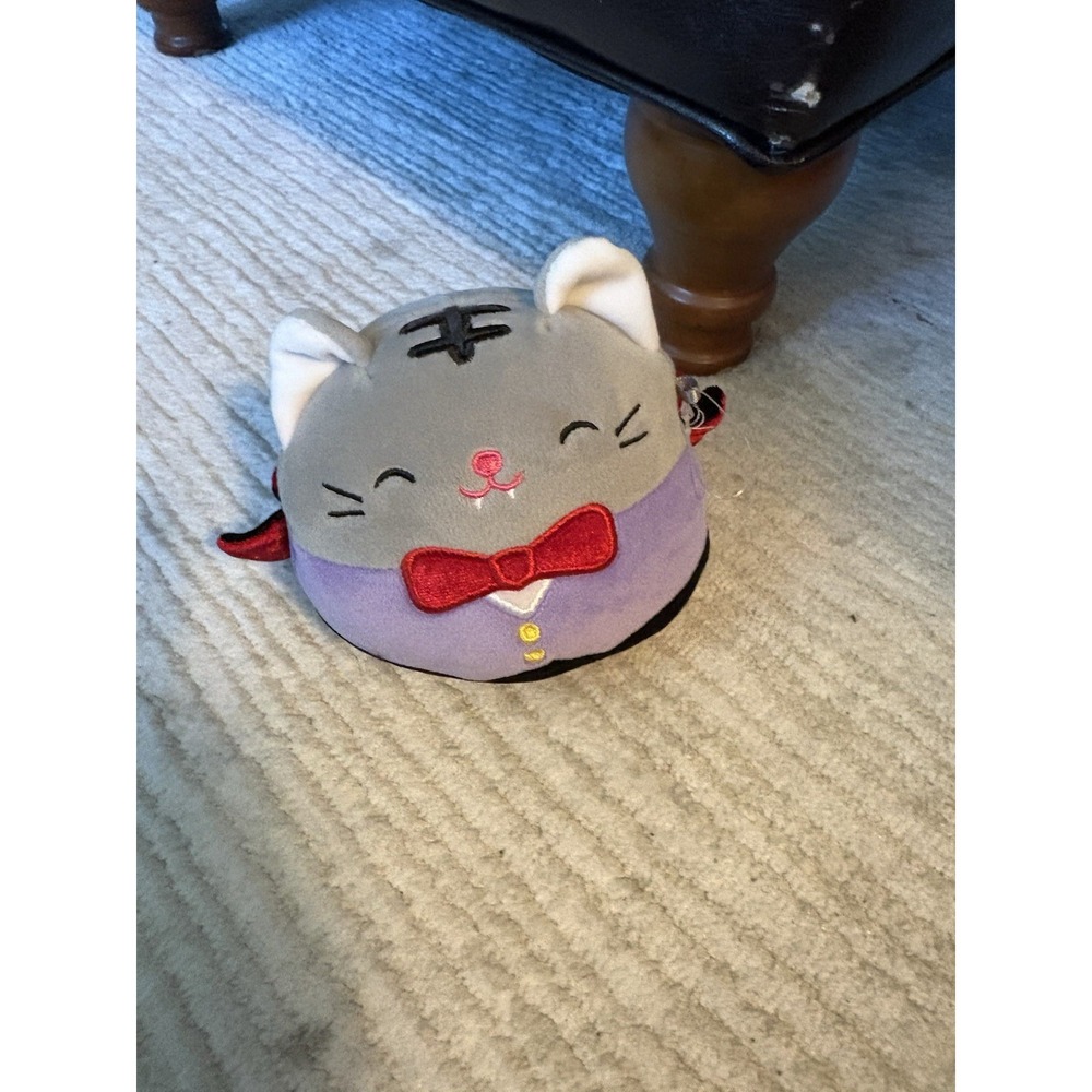Squishmallows 5" Tally The Cat Vampire  Halloween Plush Dracula Cape Purple Gray